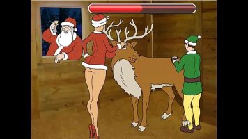 كاريكاتير عيد الميلاد مع spirid الذي يمارس الجنس مع عشيقة سانتا
